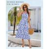 imageHomRain Summer Halter Dresses for Women 2025 Floral Maxi Dress with Sleeveless for Casual Flowy Boho Beach WeddingWhite Blue Flower