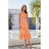 imageHomRain Summer Halter Dresses for Women 2025 Floral Maxi Dress with Sleeveless for Casual Flowy Boho Beach WeddingWhite Orange Flower