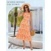 imageHomRain Summer Halter Dresses for Women 2025 Floral Maxi Dress with Sleeveless for Casual Flowy Boho Beach WeddingWhite Orange Flower
