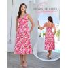 imageHomRain Sun Dresses for Women 2025 Vacation Summer Wedding Floral Boho Maxi Dress Spaghetti Strap A Line Casual BeachRed Pink Flower