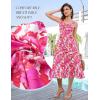 imageHomRain Sun Dresses for Women 2025 Vacation Summer Wedding Floral Boho Maxi Dress Spaghetti Strap A Line Casual BeachRed Pink Flower