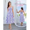 imageHomRain Sun Dresses for Women 2025 Vacation Summer Wedding Floral Boho Maxi Dress Spaghetti Strap A Line Casual BeachWhite Blue Flower