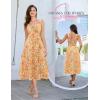 imageHomRain Sun Dresses for Women 2025 Vacation Summer Wedding Floral Boho Maxi Dress Spaghetti Strap A Line Casual BeachWhite Orange Flower