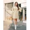 imageHomRain Womens Casual Spring Dress 34 Bell Sleeve Work Church ALine Dresses for Women 2025 Crewneck Knit Sweater OutfitsApricot