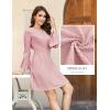 imageHomRain Womens Casual Spring Dress 34 Bell Sleeve Work Church ALine Dresses for Women 2025 Crewneck Knit Sweater OutfitsBlush