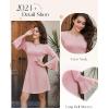 imageHomRain Womens Casual Spring Dress 34 Bell Sleeve Work Church ALine Dresses for Women 2025 Crewneck Knit Sweater OutfitsBlush
