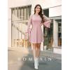 imageHomRain Womens Casual Spring Dress 34 Bell Sleeve Work Church ALine Dresses for Women 2025 Crewneck Knit Sweater OutfitsBlush