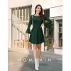 imageHomRain Womens Casual Spring Dress 34 Bell Sleeve Work Church ALine Dresses for Women 2025 Crewneck Knit Sweater OutfitsDarkgreen
