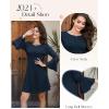 imageHomRain Womens Casual Spring Dress 34 Bell Sleeve Work Church ALine Dresses for Women 2025 Crewneck Knit Sweater OutfitsNavy