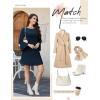 imageHomRain Womens Casual Spring Dress 34 Bell Sleeve Work Church ALine Dresses for Women 2025 Crewneck Knit Sweater OutfitsNavy