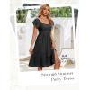 imageHomRain Womens Casual Wedding Dresses for Summer 2025 Vintage Graduation Square Neck Cocktail Beach Dress for Tea PartyBlack