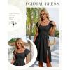 imageHomRain Womens Casual Wedding Dresses for Summer 2025 Vintage Graduation Square Neck Cocktail Beach Dress for Tea PartyBlack