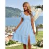 imageHomRain Womens Casual Wedding Dresses for Summer 2025 Vintage Graduation Square Neck Cocktail Beach Dress for Tea PartyBlue