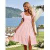 imageHomRain Womens Casual Wedding Dresses for Summer 2025 Vintage Graduation Square Neck Cocktail Beach Dress for Tea PartyBlush