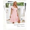 imageHomRain Womens Casual Wedding Dresses for Summer 2025 Vintage Graduation Square Neck Cocktail Beach Dress for Tea PartyBlush