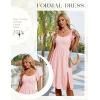 imageHomRain Womens Casual Wedding Dresses for Summer 2025 Vintage Graduation Square Neck Cocktail Beach Dress for Tea PartyBlush