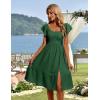 imageHomRain Womens Casual Wedding Dresses for Summer 2025 Vintage Graduation Square Neck Cocktail Beach Dress for Tea PartyDark Green