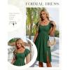 imageHomRain Womens Casual Wedding Dresses for Summer 2025 Vintage Graduation Square Neck Cocktail Beach Dress for Tea PartyDark Green