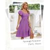 imageHomRain Womens Casual Wedding Dresses for Summer 2025 Vintage Graduation Square Neck Cocktail Beach Dress for Tea PartyGrape