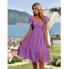 imageHomRain Womens Casual Wedding Dresses for Summer 2025 Vintage Graduation Square Neck Cocktail Beach Dress for Tea PartyGrape