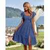 imageHomRain Womens Casual Wedding Dresses for Summer 2025 Vintage Graduation Square Neck Cocktail Beach Dress for Tea PartyGreyblue