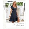 imageHomRain Womens Casual Wedding Dresses for Summer 2025 Vintage Graduation Square Neck Cocktail Beach Dress for Tea PartyNavy