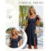imageHomRain Womens Casual Wedding Dresses for Summer 2025 Vintage Graduation Square Neck Cocktail Beach Dress for Tea PartyNavy