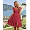 imageHomRain Womens Casual Wedding Dresses for Summer 2025 Vintage Graduation Square Neck Cocktail Beach Dress for Tea PartyRed