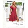 imageHomRain Womens Casual Wedding Dresses for Summer 2025 Vintage Graduation Square Neck Cocktail Beach Dress for Tea PartyRed