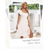 imageHomRain Womens Casual Wedding Dresses for Summer 2025 Vintage Graduation Square Neck Cocktail Beach Dress for Tea PartyWhite