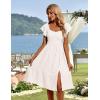 imageHomRain Womens Casual Wedding Dresses for Summer 2025 Vintage Graduation Square Neck Cocktail Beach Dress for Tea PartyWhite