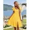 imageHomRain Womens Casual Wedding Dresses for Summer 2025 Vintage Graduation Square Neck Cocktail Beach Dress for Tea PartyYellow