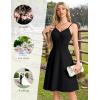 imageHomRain Womens Cocktail Party Dress VNeck ampamp Strap Dresses for Women Casual Swing Wedding Guest DressBlack