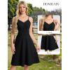 imageHomRain Womens Cocktail Party Dress VNeck ampamp Strap Dresses for Women Casual Swing Wedding Guest DressBlack
