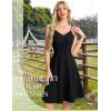 imageHomRain Womens Cocktail Party Dress VNeck ampamp Strap Dresses for Women Casual Swing Wedding Guest DressBlack