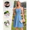 imageHomRain Womens Cocktail Party Dress VNeck ampamp Strap Dresses for Women Casual Swing Wedding Guest DressBlue