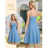 imageHomRain Womens Cocktail Party Dress VNeck ampamp Strap Dresses for Women Casual Swing Wedding Guest DressBlue