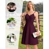 imageHomRain Womens Cocktail Party Dress VNeck ampamp Strap Dresses for Women Casual Swing Wedding Guest DressBurgundy