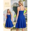 imageHomRain Womens Cocktail Party Dress VNeck ampamp Strap Dresses for Women Casual Swing Wedding Guest DressRoyalblue