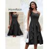 imageHomRain Womens Cocktail Tea Party Beach Dresses Formal Graduation Wedding Guest Chiffon Summer Evening Elegant Dress 2025Black