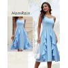 imageHomRain Womens Cocktail Tea Party Beach Dresses Formal Graduation Wedding Guest Chiffon Summer Evening Elegant Dress 2025Blue
