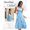 imageHomRain Womens Cocktail Tea Party Beach Dresses Formal Graduation Wedding Guest Chiffon Summer Evening Elegant Dress 2025Blue