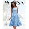 imageHomRain Womens Cocktail Tea Party Beach Dresses Formal Graduation Wedding Guest Chiffon Summer Evening Elegant Dress 2025Blue