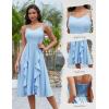 imageHomRain Womens Cocktail Tea Party Beach Dresses Formal Graduation Wedding Guest Chiffon Summer Evening Elegant Dress 2025Blue