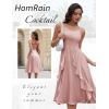 imageHomRain Womens Cocktail Tea Party Beach Dresses Formal Graduation Wedding Guest Chiffon Summer Evening Elegant Dress 2025Blush