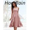 imageHomRain Womens Cocktail Tea Party Beach Dresses Formal Graduation Wedding Guest Chiffon Summer Evening Elegant Dress 2025Blush