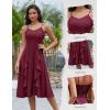 imageHomRain Womens Cocktail Tea Party Beach Dresses Formal Graduation Wedding Guest Chiffon Summer Evening Elegant Dress 2025Burgundy