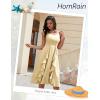 imageHomRain Womens Cocktail Tea Party Beach Dresses Formal Graduation Wedding Guest Chiffon Summer Evening Elegant Dress 2025Champagne