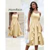 imageHomRain Womens Cocktail Tea Party Beach Dresses Formal Graduation Wedding Guest Chiffon Summer Evening Elegant Dress 2025Champagne