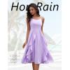 imageHomRain Womens Cocktail Tea Party Beach Dresses Formal Graduation Wedding Guest Chiffon Summer Evening Elegant Dress 2025Lavender